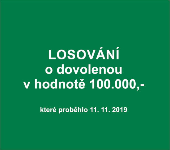 Losování o dovolenou v hodnotě 100.000,- kč